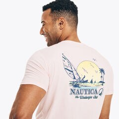 SUSTAINABLY CRAFTED WINDSURFER GRAPHIC T-SHIRT,Buoy Red,large