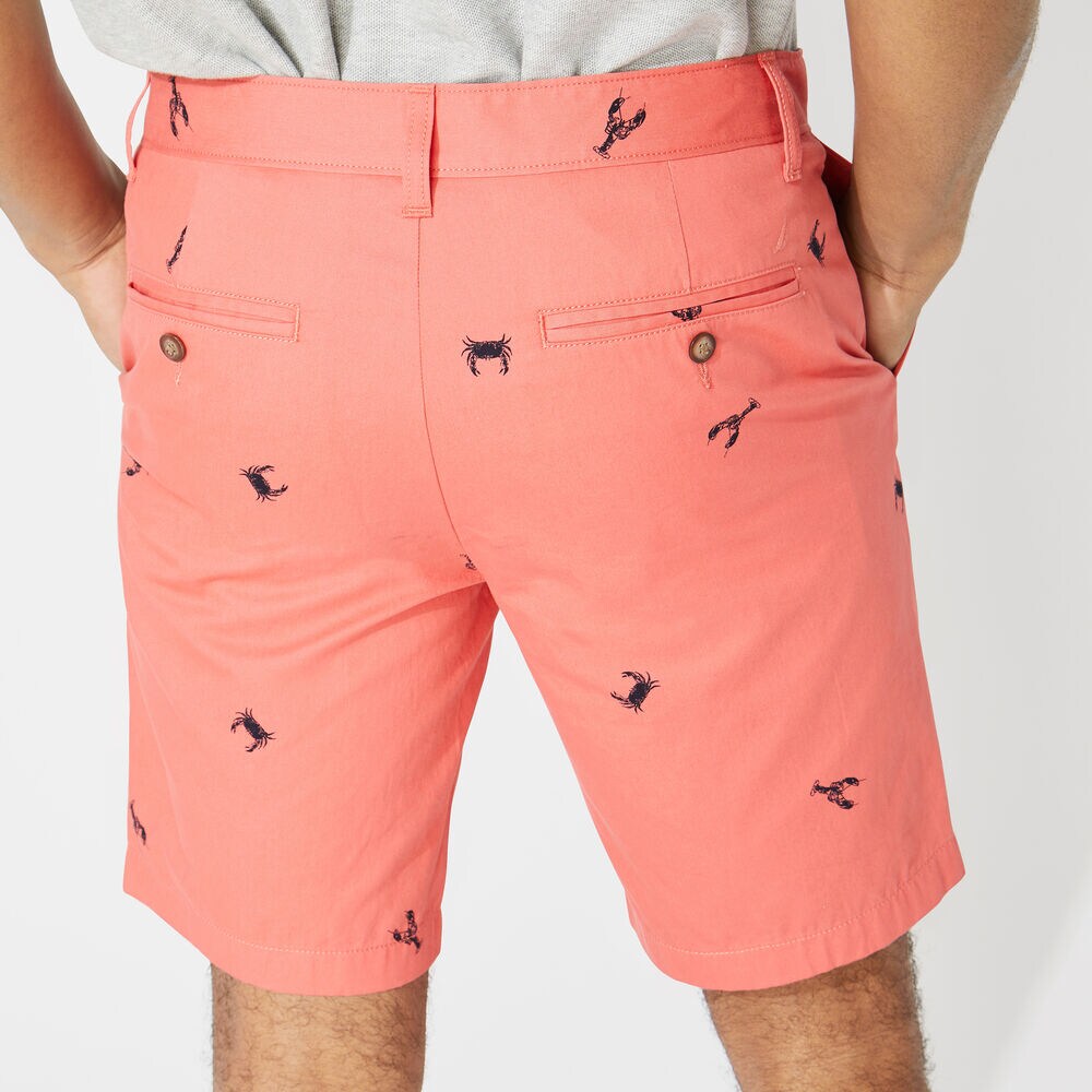 10" BIG & TALL CLASSIC FIT CRAB AND LOBSTER PRINT SHORT,Spiced Coral,large
