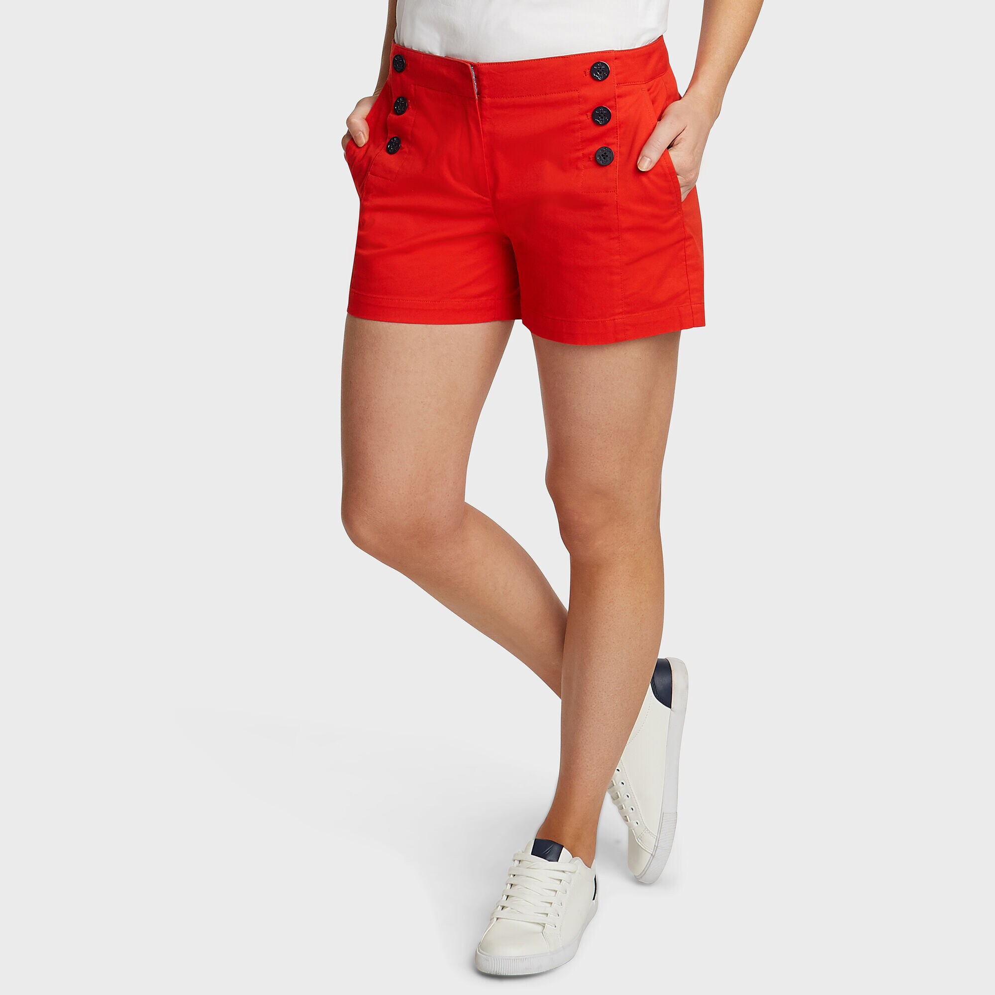 4" Stretch Twill Sailor Short,Firey Red,large