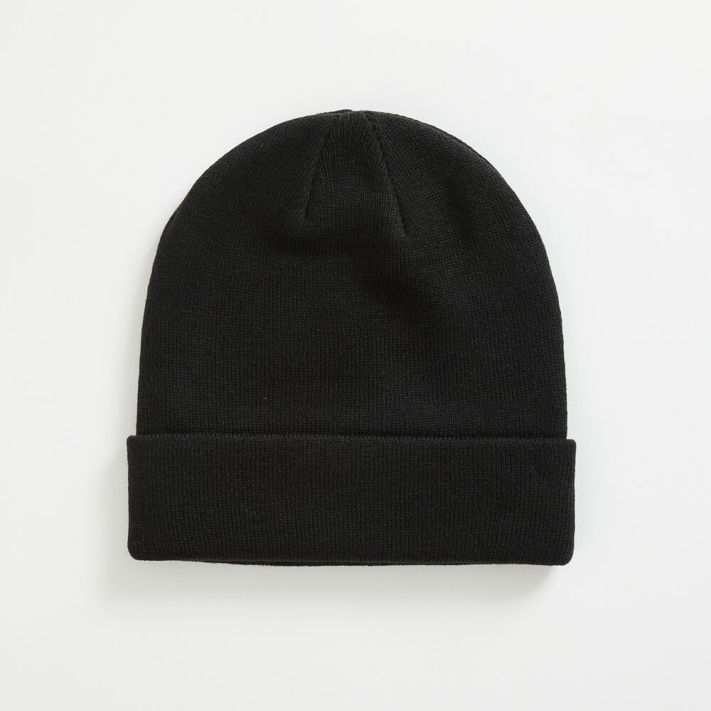 LOGO PATCH CUFFED BEANIE,True Black,large
