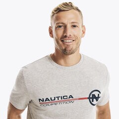 SUSTAINABLY CRAFTED NAUTICA COMPETITION GRAPHIC T-SHIRT,Grey Heather,large
