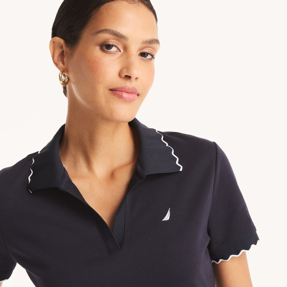 Scallop Polo,Navy,large