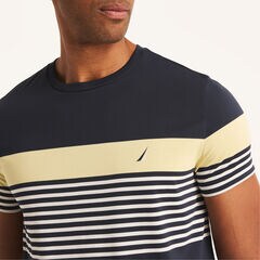 Navtech Crewneck Striped T-Shirt,Stellar Blue Heather,large