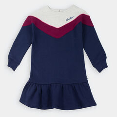 LITTLE GIRLS' CHEVRON DRESS (4-7),Navy,large