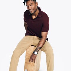 Sustainably Crafted Classic Fit Deck Polo,Royal Burgundy,large