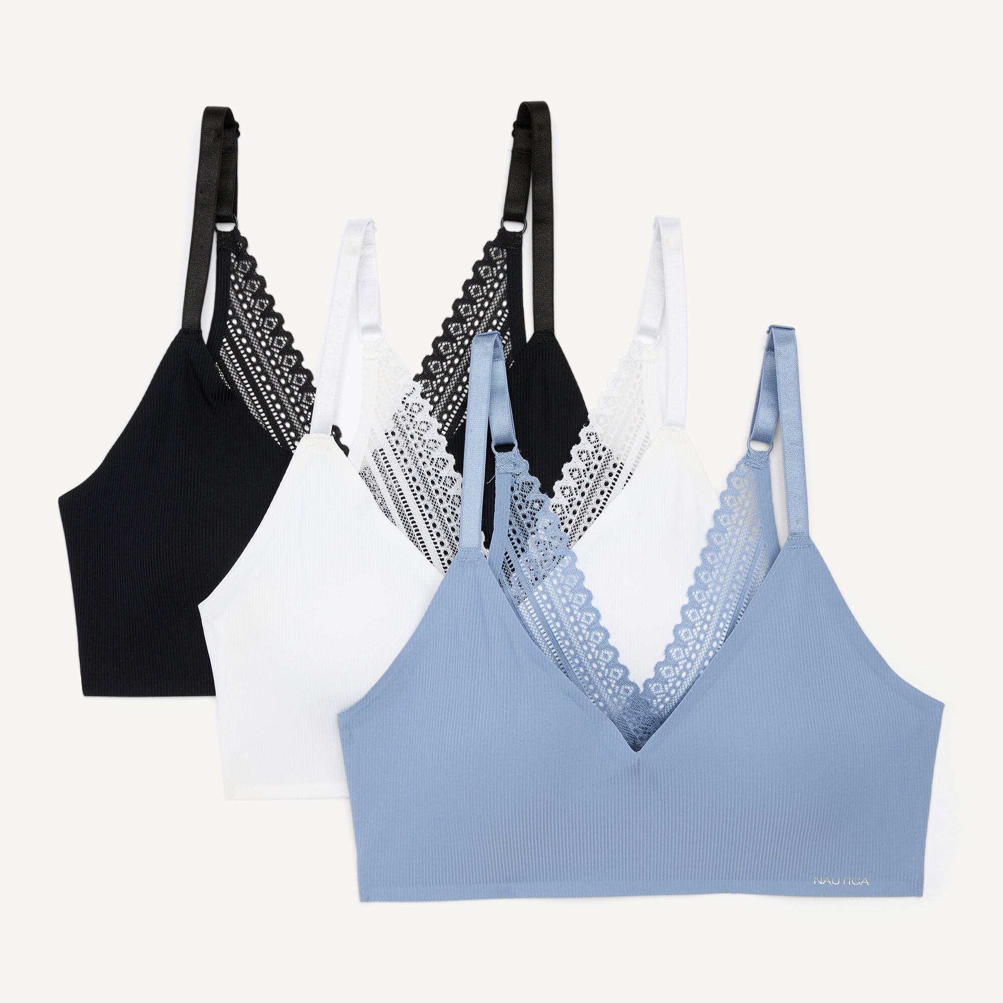 Laser-Cut Bra, 3-Pack,Hawaiian Ocean,large