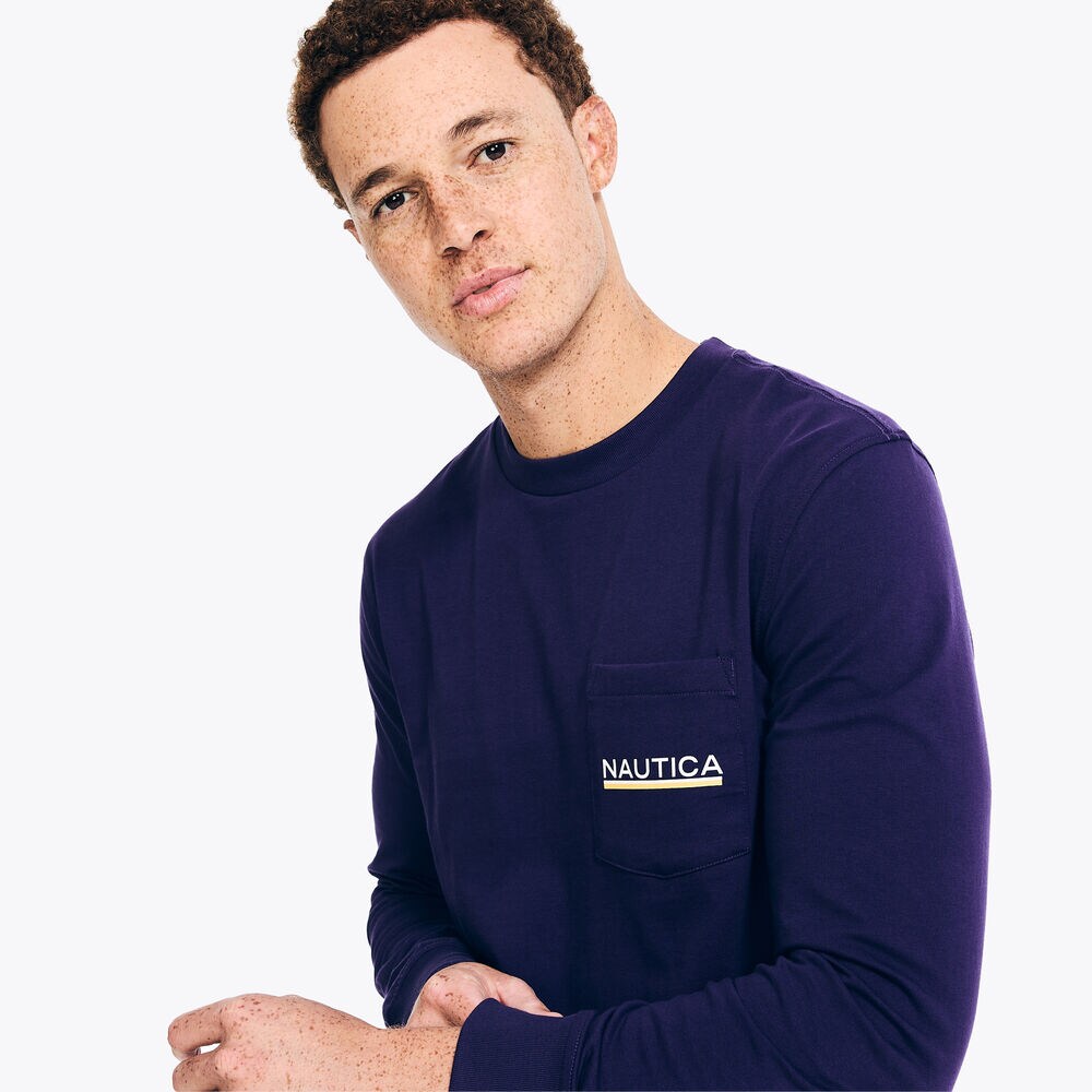 Big & Tall Graphic Pocket Long-Sleeve T-Shirt,Dusty Pink,large