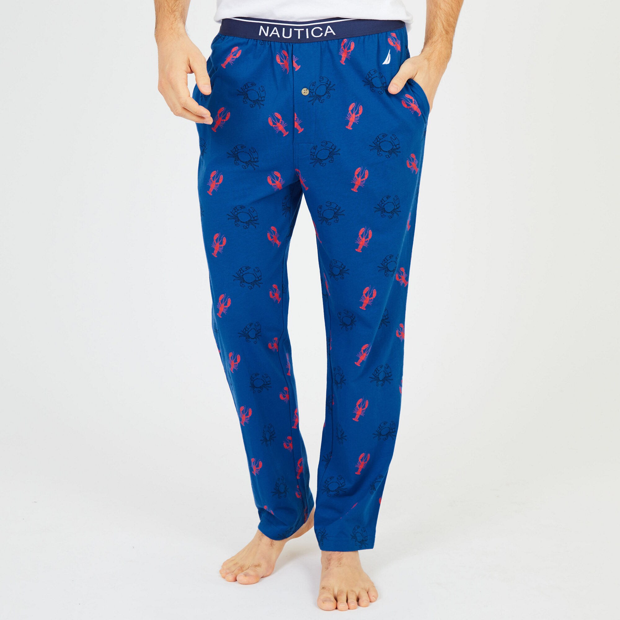 Crab + Lobster Jersey Pajama Pants,J Navy,large