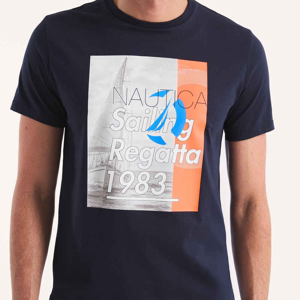 Sailing Regatta Graphic T-Shirt,Stellar Blue Heather,large