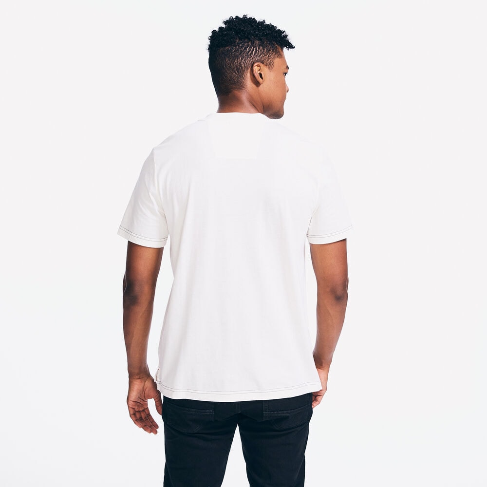 SUSTAINABLY CRAFTED SHORT SLEEVE HENLEY,Sail Cream,large