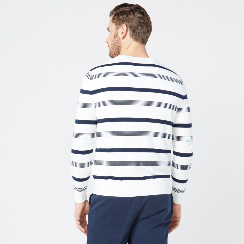 CLASSIC FIT STRIPED SWEATER,Marshmallow,large