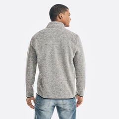 PERFORMANCE ZIP KNIT FLEECE,Stone Grey Heather,large