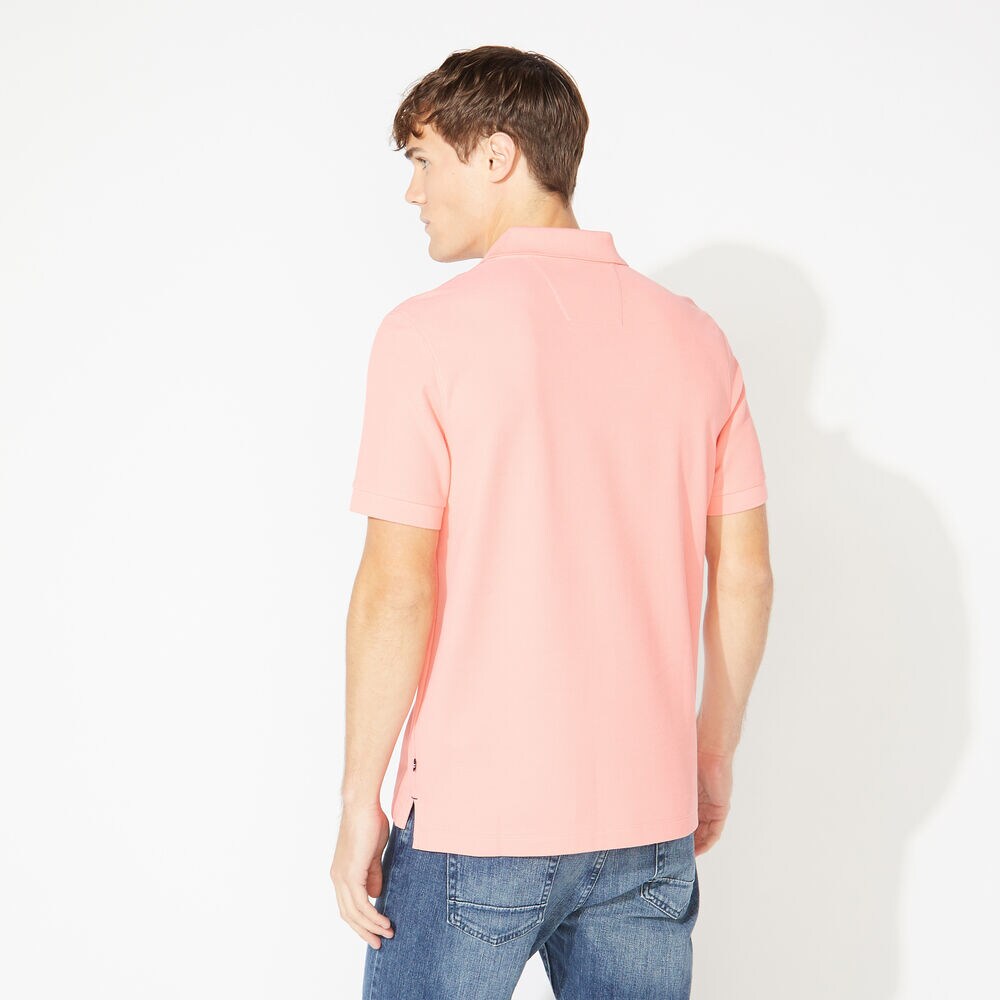 BIG & TALL STRETCH MESH POLO,Pale Coral,large