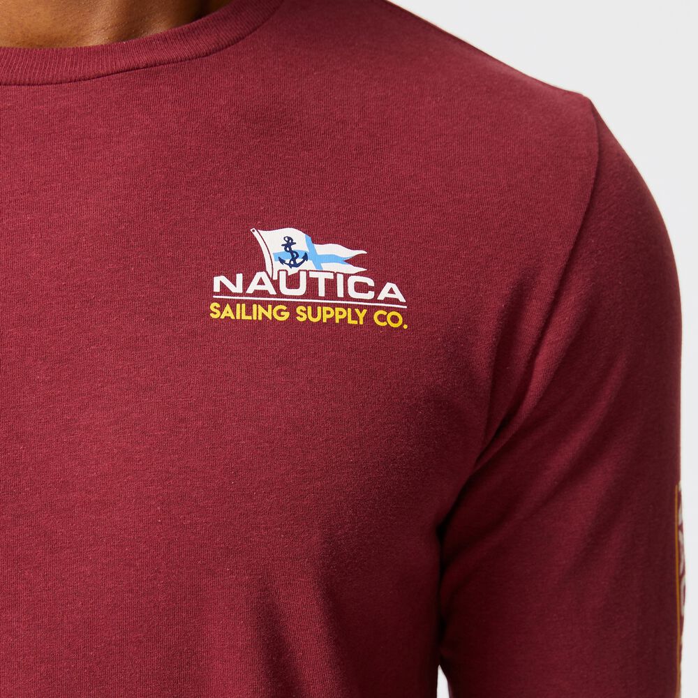SUSTAINABLY CRAFTED GRAPHIC LONG-SLEEVE T-SHIRT,Zinfandel,large