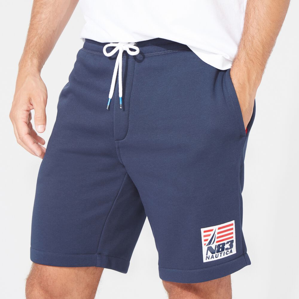 8.5" N83 LOGO KNIT SHORT,Navy,large