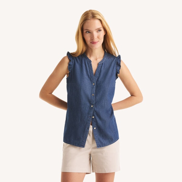 Chambray Denim Button-Up