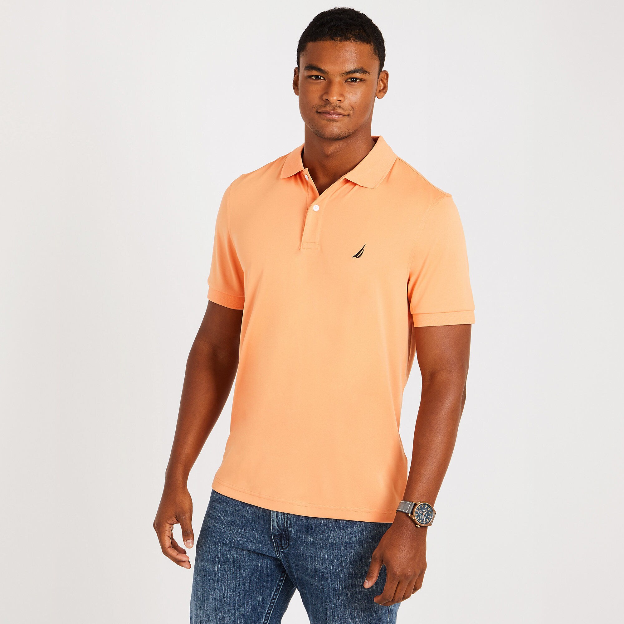Navtech Classic Fit Performance Polo,Orange2,large