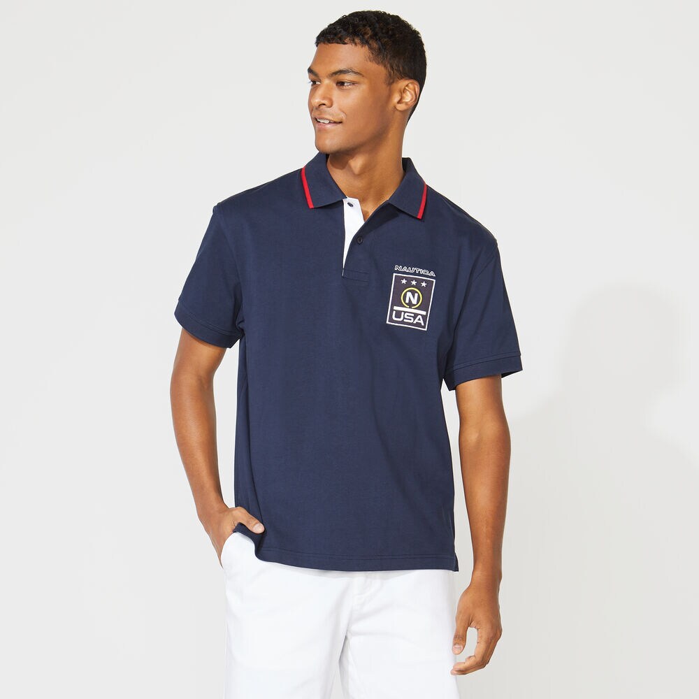 COMPETITION LOGO POLO,Navy,large