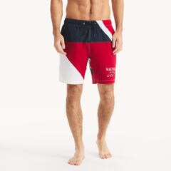8" Heritage Colorblock Quick-Dry Swim,Nautica Red,large