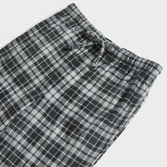 PLAID SUEDED FLEECE SLEEP PANT,True Black,large
