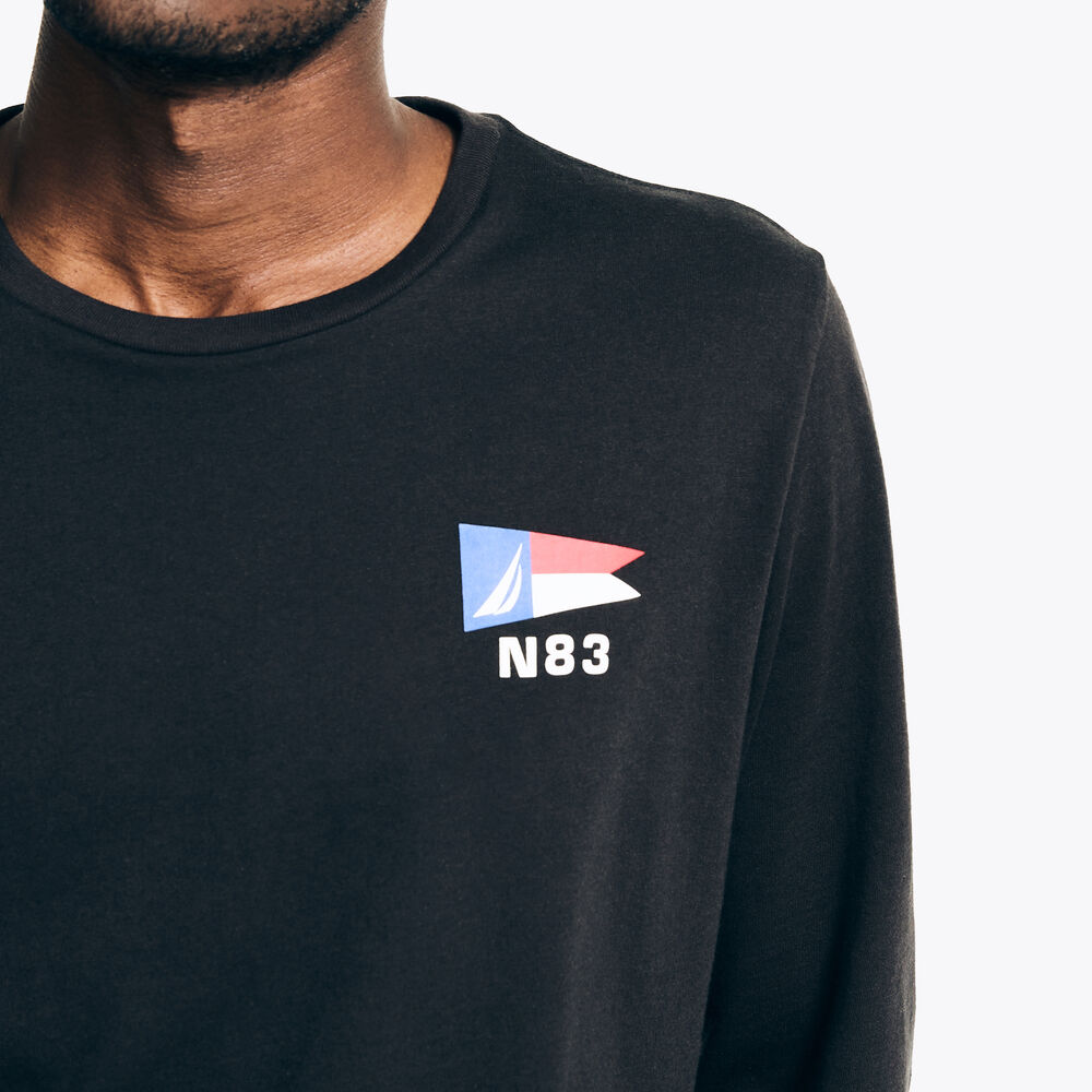Sustainably Crafted Long-Sleeve Graphic T-Shirt,True Black,large