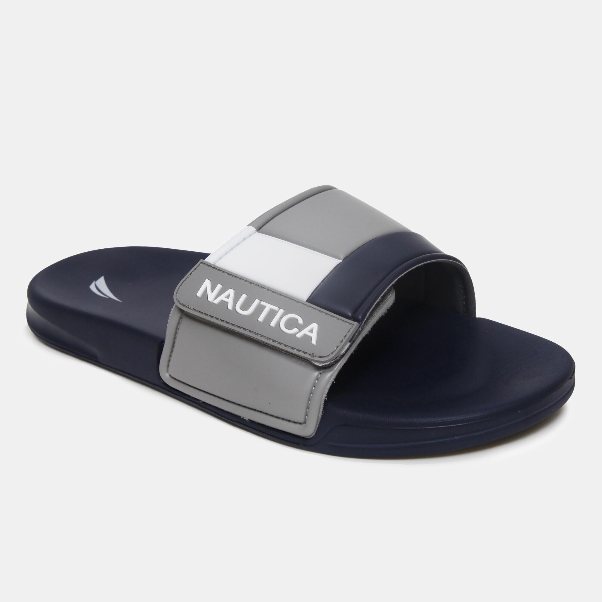 COLORBLOCK LOGO SLIDE SANDAL,True Black,large