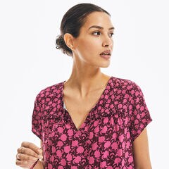 SUSTAINABLY CRAFTED FLORAL PRINT TOP,Parfait Pink,large