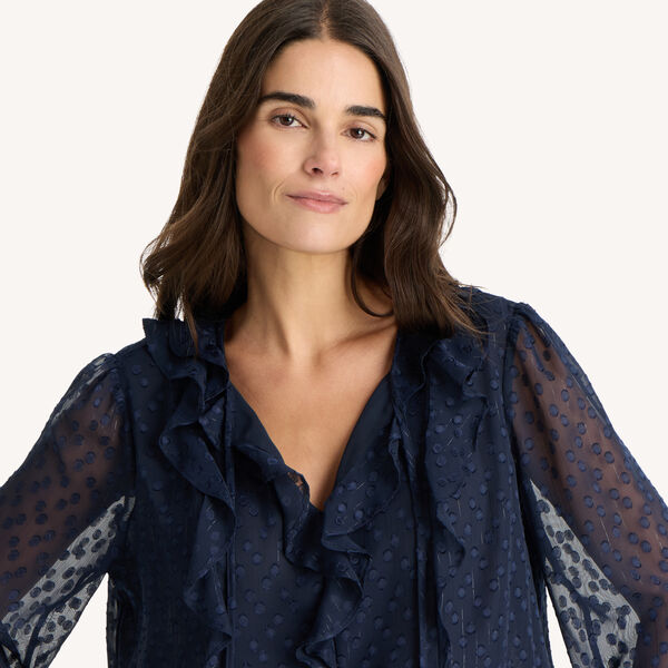 Long-Sleeve Ruffle Top