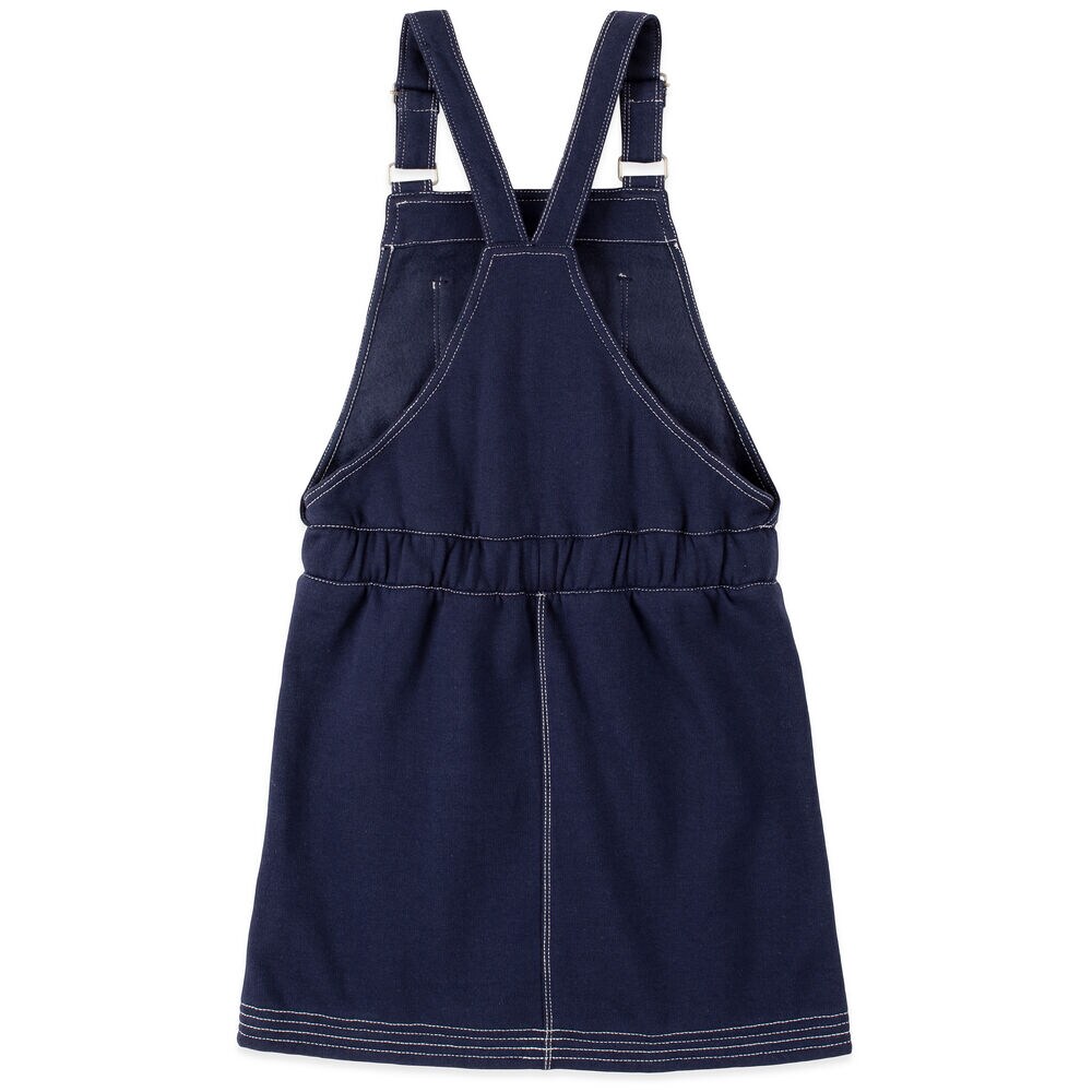 GIRLS' FLEECE OVERALLS (8-16),Navy,large