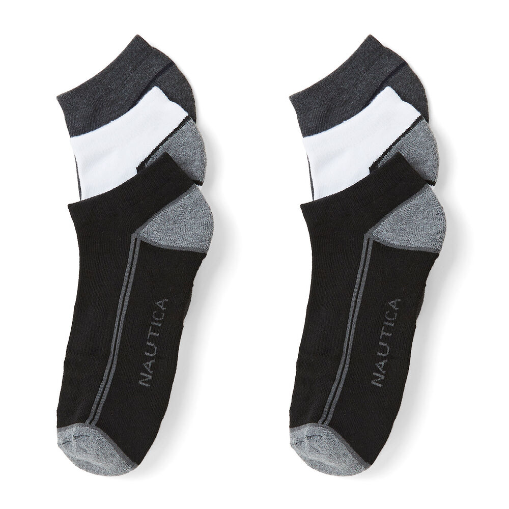 ATHLETIC LOW CUT SOCKS, 6-PACK,True Quarry,large