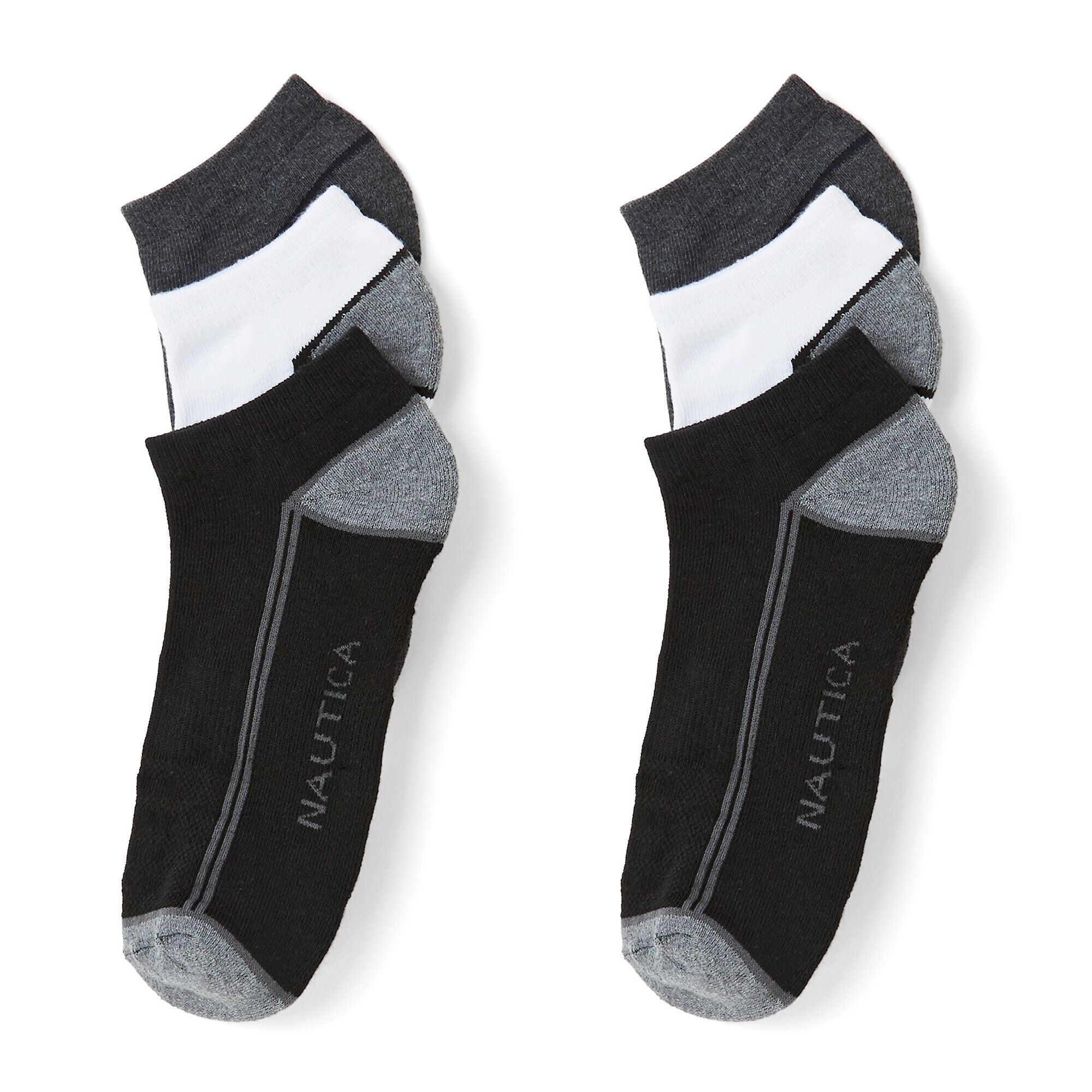 ATHLETIC LOW CUT SOCKS, 6-PACK,True Quarry,large