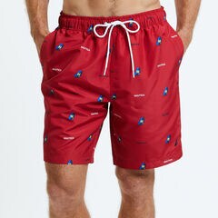 8" BRAND ICON SWIM TRUNK,Nautica Red,large