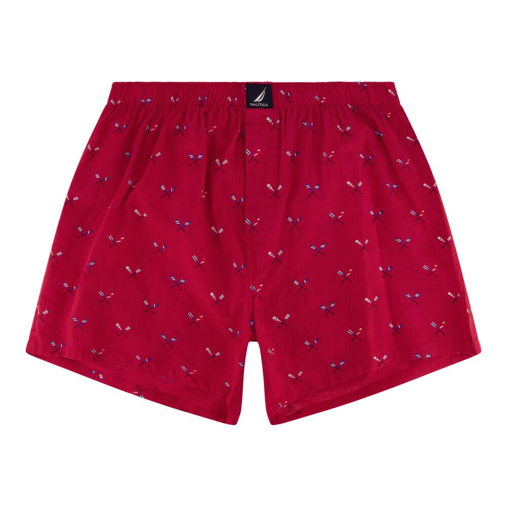 OAR PRINT WOVEN BOXER,Nautica Red/Orange,large