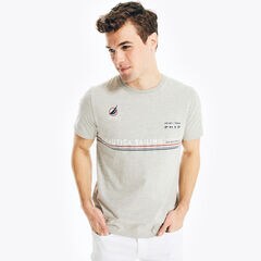 SUSTAINABLY CRAFTED MODERN MARITIME GRAPHIC T-SHIRT,Grey Heather,large