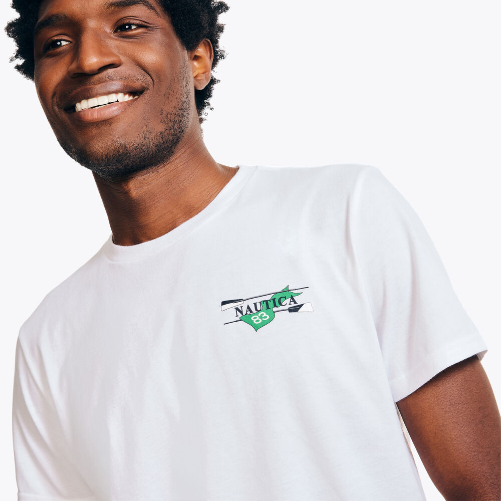 Sustainably Crafted Rowing Team Graphic T-Shirt,Bright White,large