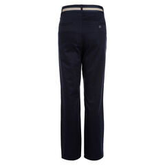 BOYS' HUSKY STRETCH WAIST BELTED PANTS (8H-20H),Workshirt Blue,large
