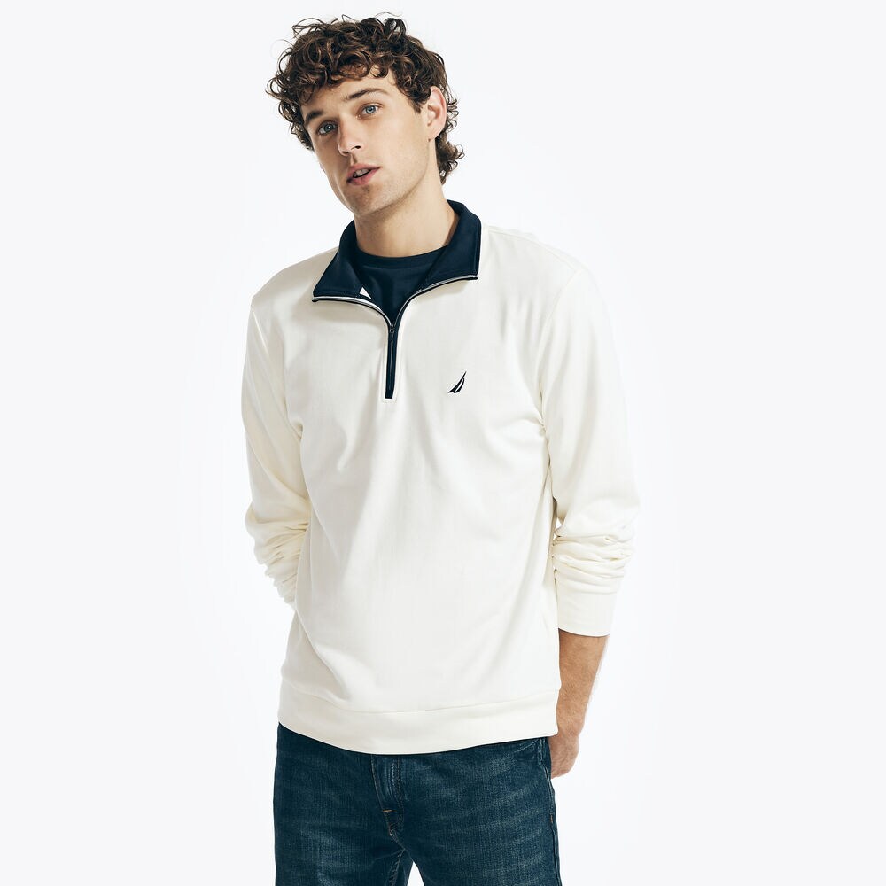 QUARTER-ZIP SWEATSHIRT,Sail Cream,large