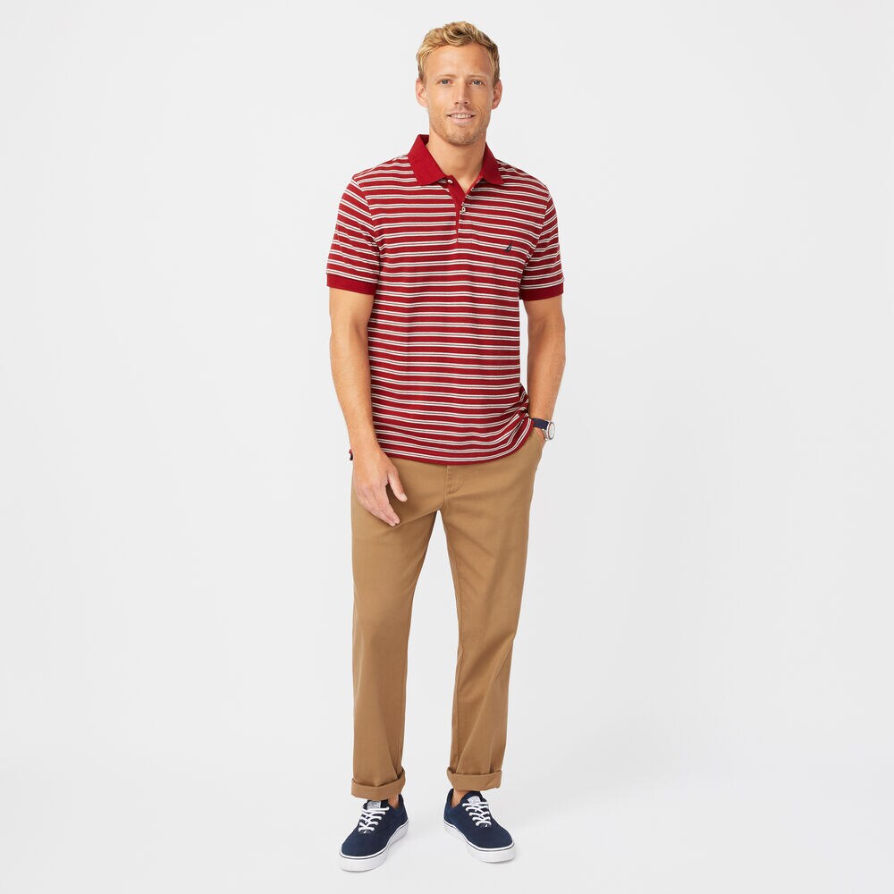 CLASSIC FIT STRIPED PREMIUM COTTON POLO,Lotus,large