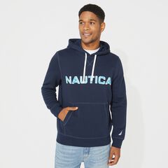 BIG & TALL LOGO PULLOVER HOODIE,Navy,large