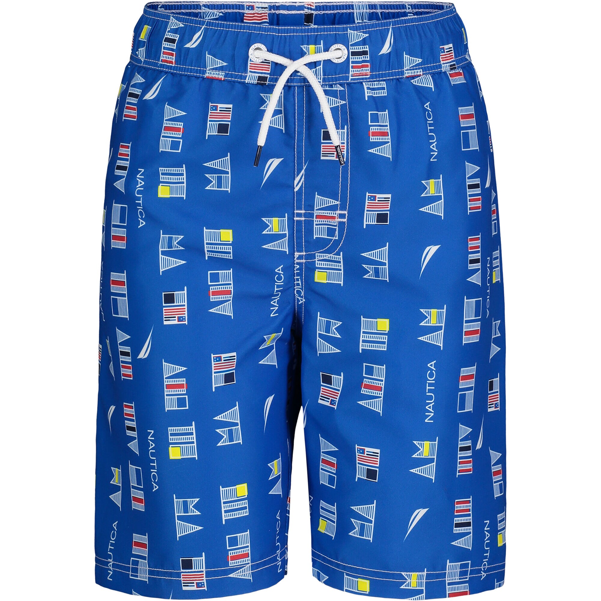 BOYS' FLAG PRINT SWIM SHORT (8-16),True Navy,large