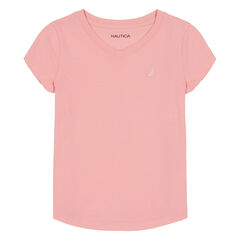 Toddler Girls' V-Neck T-Shirt (2T-4T),Bow Burgundy,large