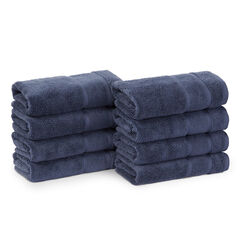Belle Haven Hand Towel Set, 8-Piece,Navy,large