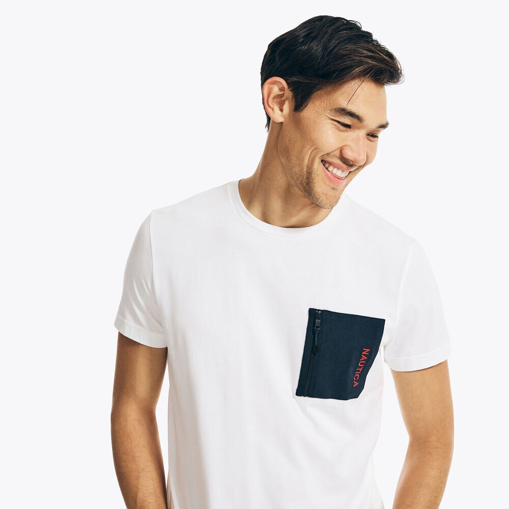 ZIP-POCKET T-SHIRT,Bright White,large