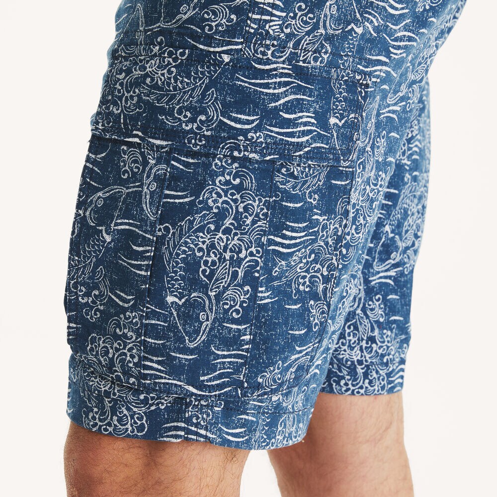 Nautica Jeans Co. 9.5" Printed Cargo Short,Lapis Blue,large