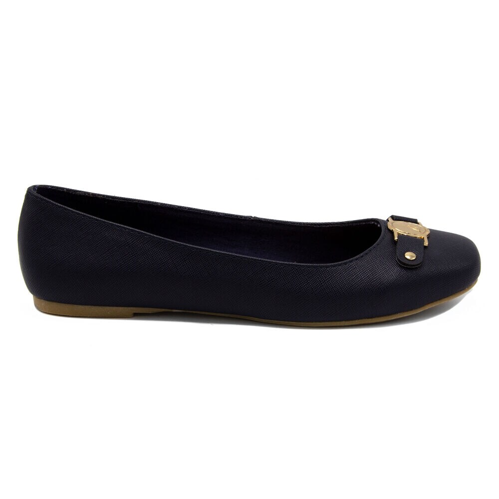 Pembina Faux Leather Ballet Flats in Navy,Navy,large
