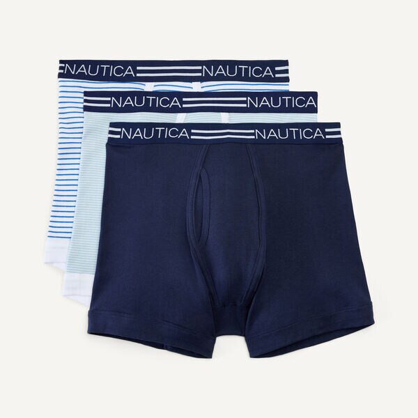 SOLID COTTON BOXER BRIEFS, 3-PACK