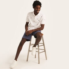 Sustainably Crafted Classic Fit Printed Polo,Bright White,large