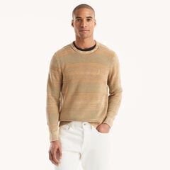 Stonewashed Crewneck Sweater,Camel,large