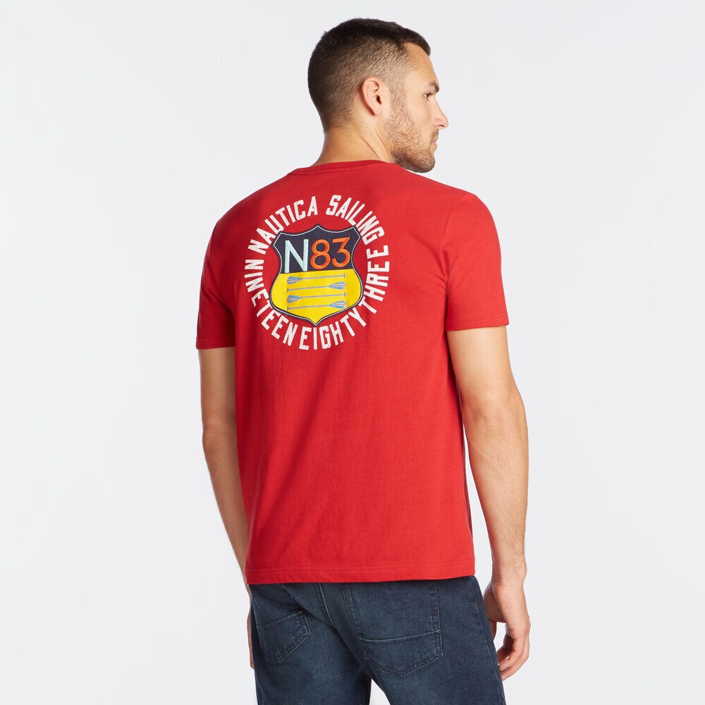 OAR CREST GRAPHIC T-SHIRT,Nautica Red,large