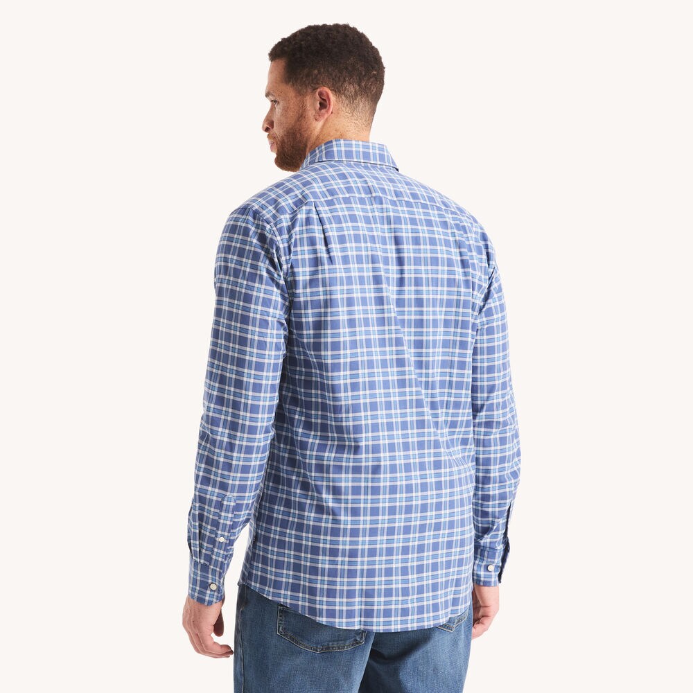 Big & Tall Plaid Shirt,Nite Sea Heather,large